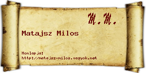 Matajsz Milos névjegykártya
